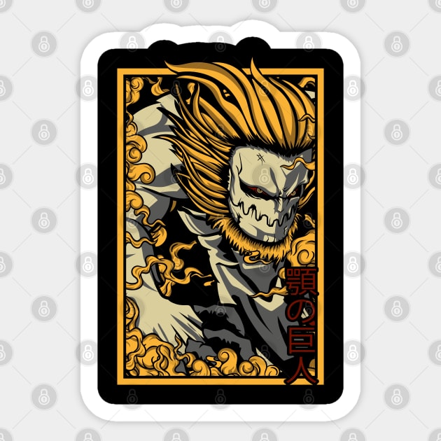 Attack on Titan Jaw Titan Artwork Sticker by Otaku Vibes